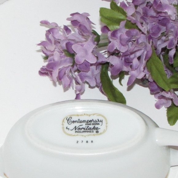 Noritake Fine China Mini Sauce Gravy Boat 2788 Gold Band Vintage Dinnerware - Picture 8 of 9